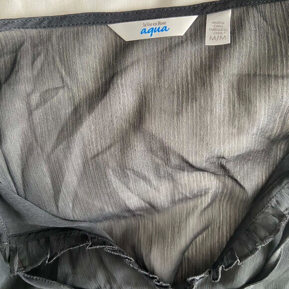 NWOT La Vie En Rose Sheer Black Cover Up - Picture 4 of 6